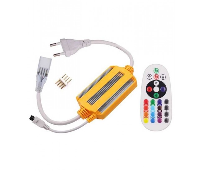 Controller si telecomanda pentru banda LED flexibila 10mm 230V RGB PS-3404