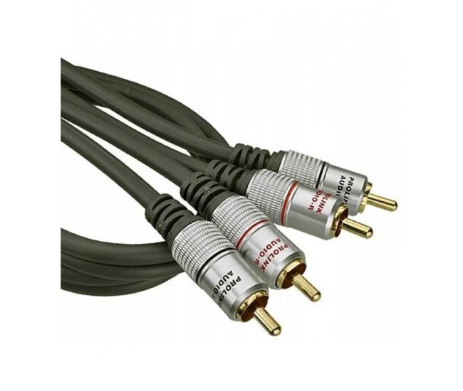 Cablu RCA mufa tata x2 din ambele parti 0.5m negru PROLINK TCV4270-0.6