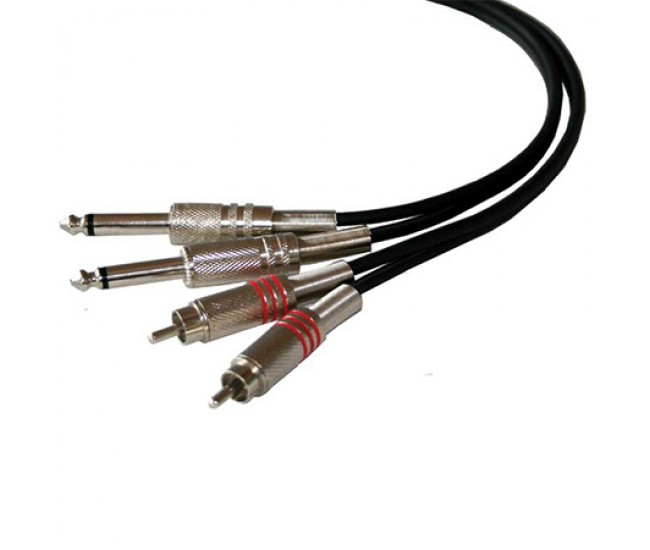 Cablu 2x RCA tata la 2x Jack 6.35 mm mono 3m ibiza