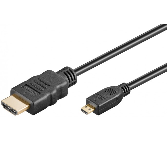 Cablu HDMI 2.0 - micro HDMI 5m 4K Ultra HD 2160p 60Hz negru Goobay 53787