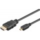 Cablu HDMI 2.0 - micro HDMI 5m 4K Ultra HD 2160p 60Hz negru Goobay 53787