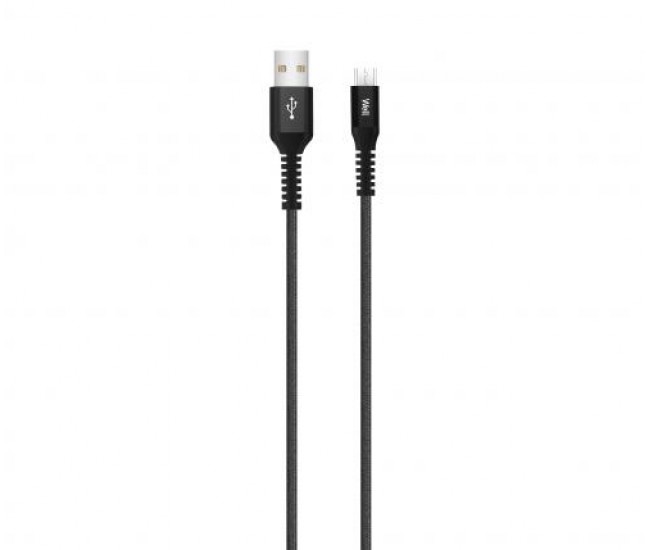 Cablu de date si incarcare micro USB 2.1A 1m Well negru