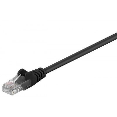 Cablu pach retea CAT5e UTP 2x RJ45 0.25m negru CCA neecranat Goobay