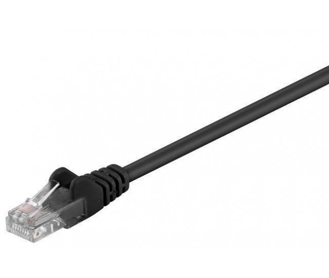 Cablu pach retea CAT5e UTP 2x RJ45 0.25m negru CCA neecranat Goobay