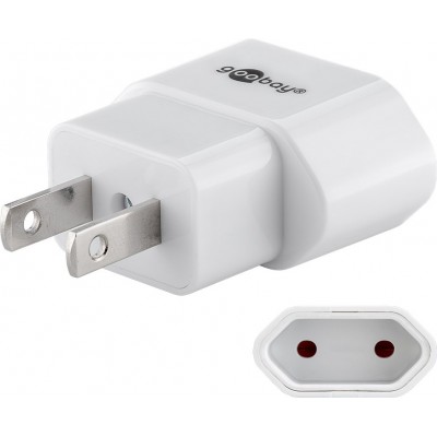 Adaptor de retea SUA Japonia la fisa Euro tip C CEE 7/16 mama 10A alb Goobay