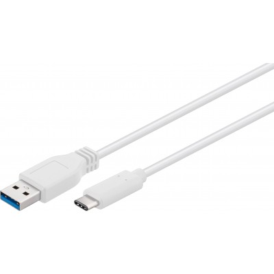 Cablu USB 3.0 tata la USB Type C 3.0 A tata alb 5Gbp/s 1m Goobay