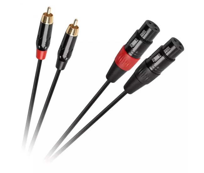 Cablu stereo XLR 3pin mama - 2x RCA tata 1m fire 2x18/0.10mm OFC +PVC +impletitura 32/0.10mm OFC KPO2930 CABLETECH