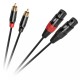 Cablu stereo XLR 3pin mama - 2x RCA tata 1m fire 2x18/0.10mm OFC +PVC +impletitura 32/0.10mm OFC KPO2930 CABLETECH