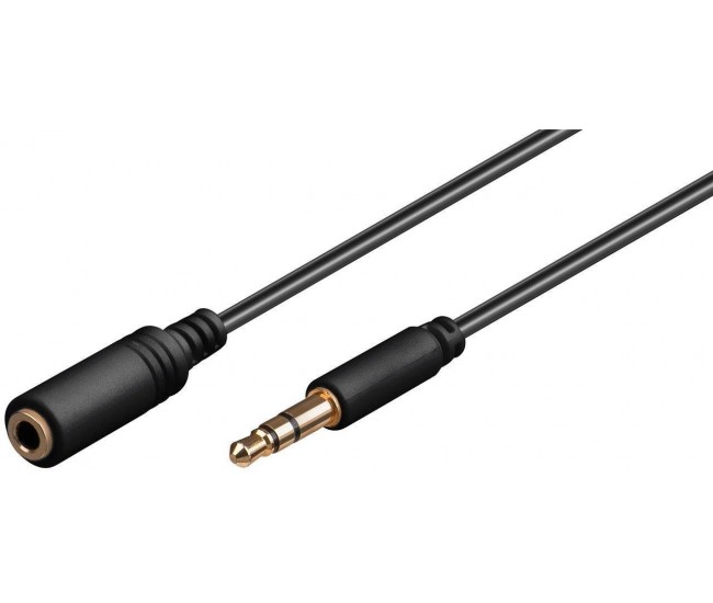 Cablu prelungitor Jack 3.5 mm tata - 3.5 mm mama 3m STEREO slim GOOBAY