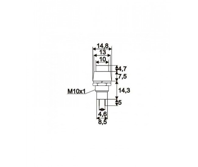 Intrerupator cu apasare 1 circuit 2A 250V OFF-ON rosu cu retinere 09068PI