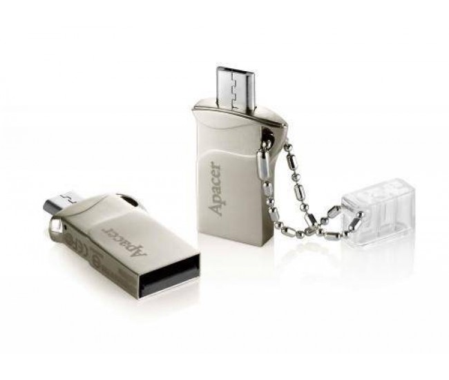 Memorie flash OTG/ USB 2.0 8GB Apacer argintiu