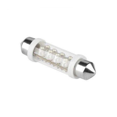 Bec auto 12V T10 42mm 8LED SV 8.5 lumina alba ZAR0078