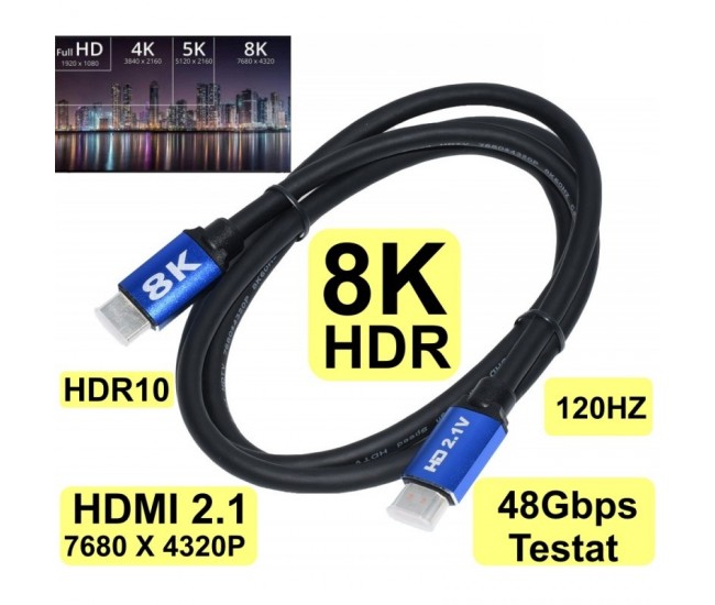 Cablu HDMI v2.1 4K 8K 60Hz 3m tata-tata