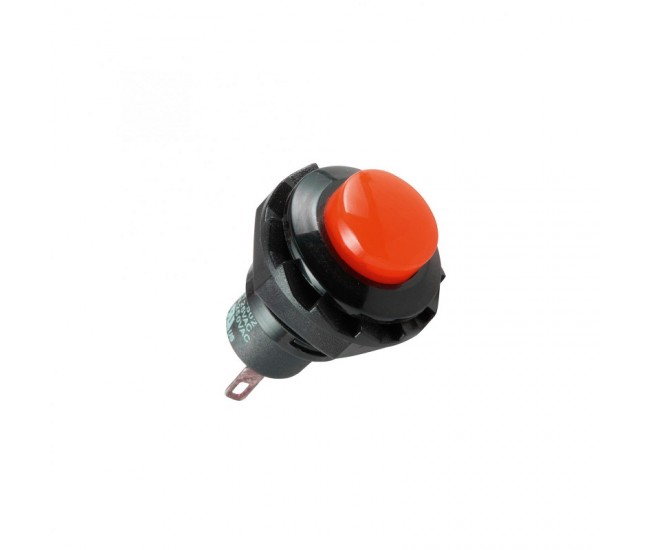 Buton comanda 250V 1.5A 1 circuit OFF - (ON) fara retinere rosu incastrabil 13mm Somogyi Elektronic