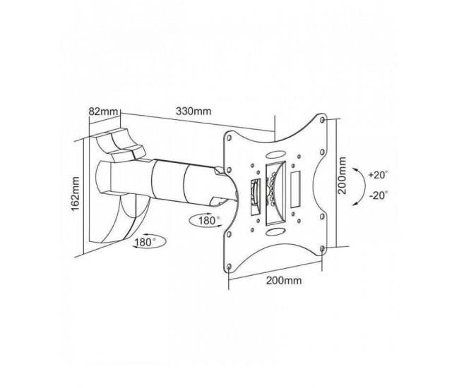 Suport TV LCD LED 23-42 inch 30Kg SILVER Cabletech