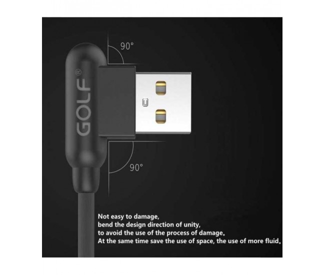 Cablu Golf Pudding Micro USB 48M 1m 2.4A negru