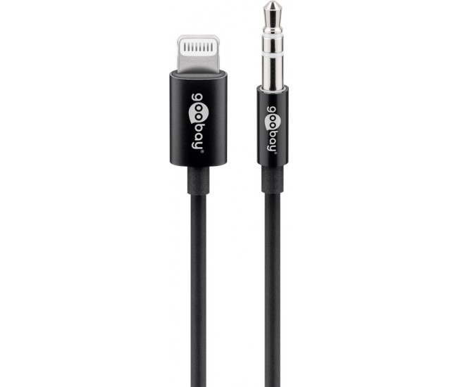 Cablu LIGHTNING audio - Jack 3.5 mm 1m Certificat Apple MFI Goobay