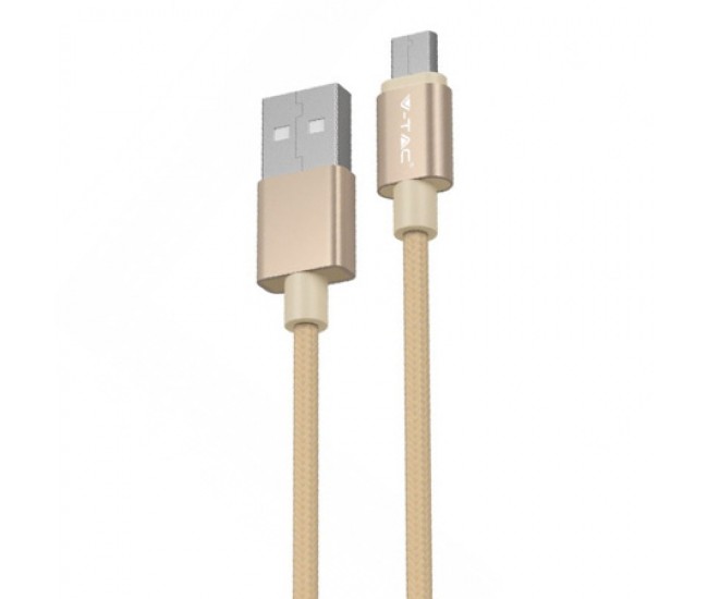 Cablu USB - micro USB 1m 2.4A auriu PLATINUM EDITION V-Tac SKU-8490