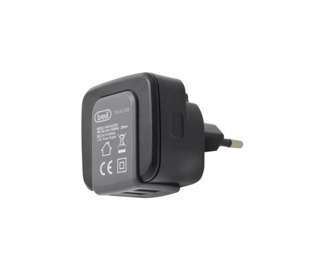 Alimentator USB 230V TA 240 USB 2 iesiri 2.4A negru Trevi