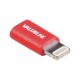 Adaptor iPhone Lightning tata - micro USB mama rosu Valueline