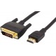 Cablu HDMI Tata - DVI-D 24+1 Tata 1.8m aurit FullHD negru