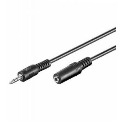 Cablu prelungitor Jack 3.5 mm 5m stereo mama-tata negru Goobay