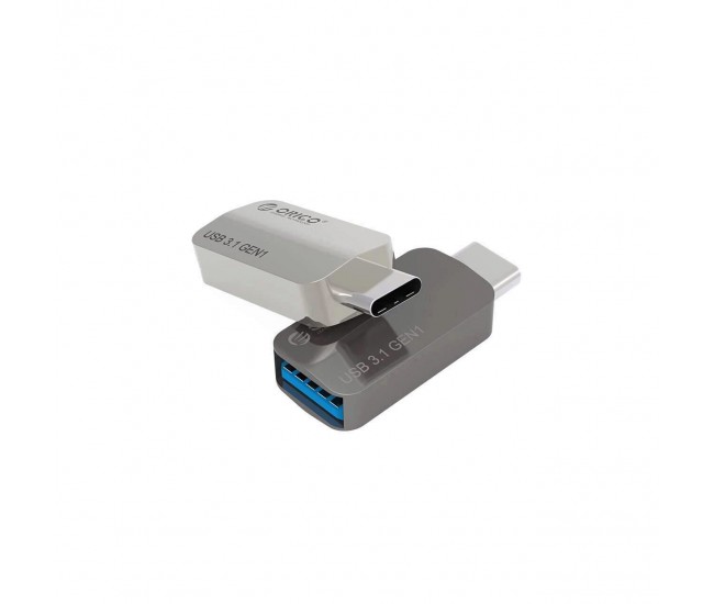 Adaptor OTG USB Type C tata - USB Type A mama metal argintiu 3A Orico CTA2