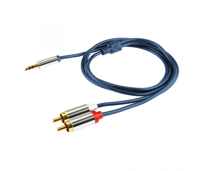 Cablu audio HiFi stereo Jack 3.5 mm - 2x RCA 4m dublu ecranat HOME