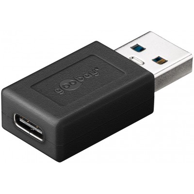 Adaptor USB3.0 SuperSpeed USB-A tata - USB-C mama negru Goobay 45400