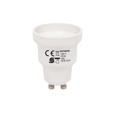 Adaptor dulie becuri cu dulie E27 intr-un soclu GU10 0.3A HOME