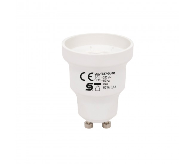 Adaptor dulie becuri cu dulie E27 intr-un soclu GU10 0.3A HOME