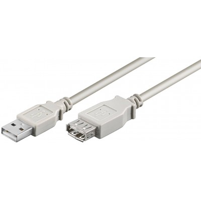 Cablu prelungitor USB A 2.0 tata USB A 2.0 mama 1.8m gri Goobay