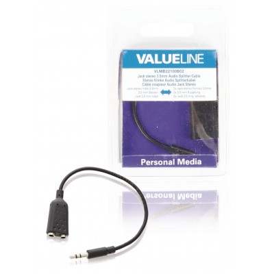 Splitter audio stereo Jack 3.5 mm tata - 2x 3.5 mm mama 0.2m Valueline