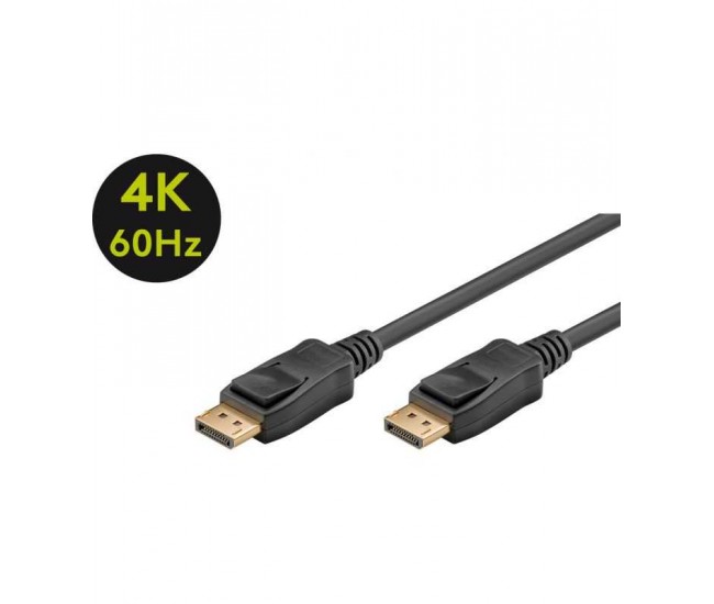 Cablu DisplayPort 1.2 tata - DisplayPort tata 2m 4K Ultra HD 2160p 60Hz negru Goobay 49959