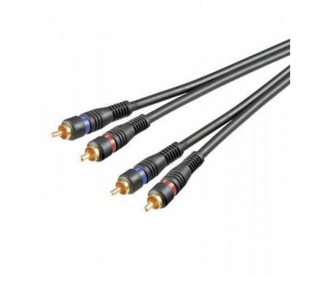 Cablu 2x RCA 10m OFC dublu ecranat Goobay