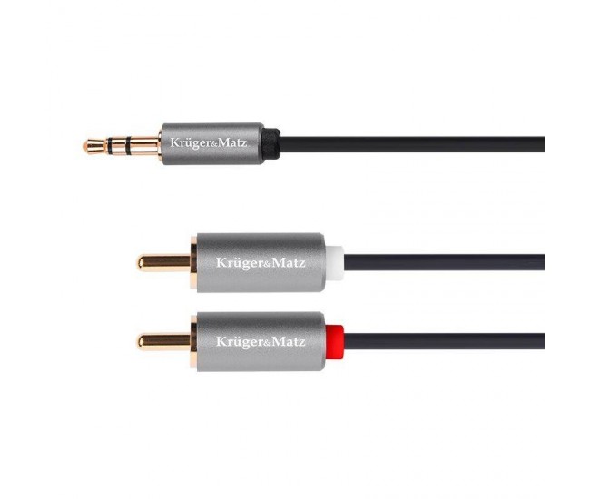 Cablu JACK 3.5 mm - 2x RCA 10m Basic KRUGER&MATZ