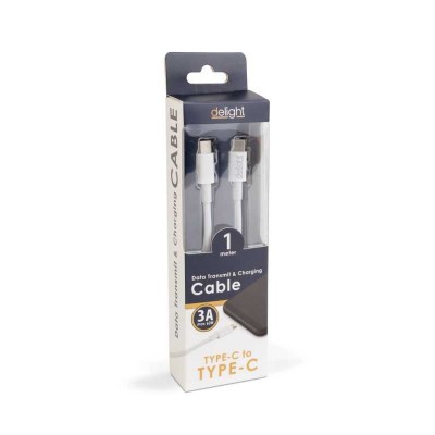 Cablu de date /incarcare USB-C - USB-C 3.1 gen2 3A 60W alb 55447C-WH Delight