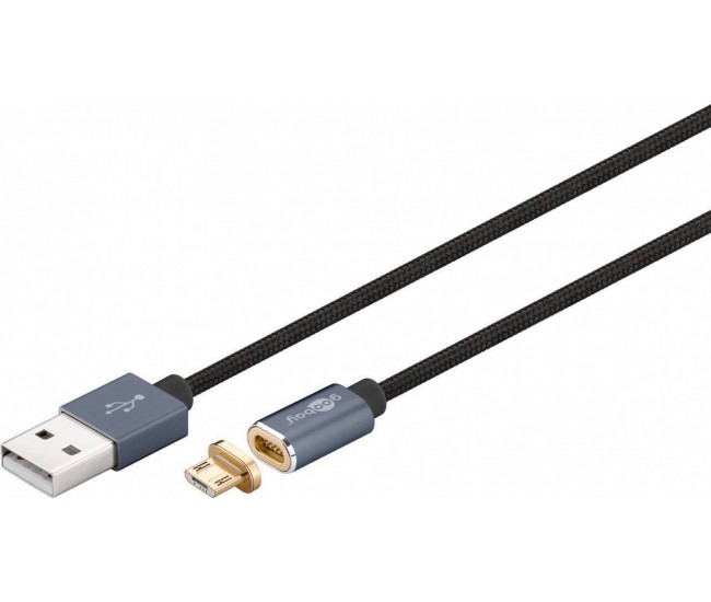 Cablu USB 2.0 cu mufa magnetica micro USB 1.2m negru Goobay