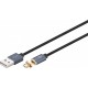 Cablu USB 2.0 cu mufa magnetica micro USB 1.2m negru Goobay