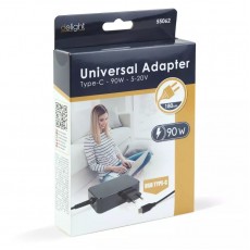 Adaptor incarcator USB-C 90W 5-20V 1.8m negru delight 55062