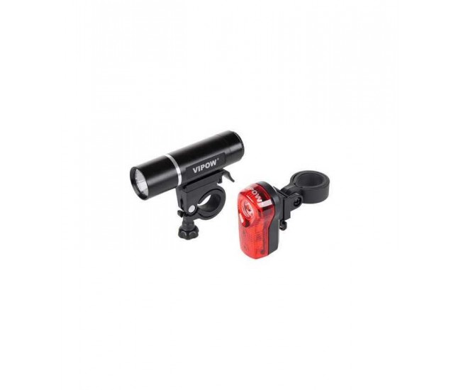 Set lumini fata/spate bicicleta VIPOW