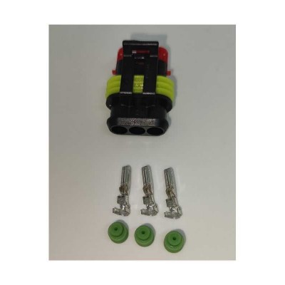 Set conector cablu Superseal 1.5 mama mufa 3 pin 3 pini inclusi + 3 garnituri incluse IP67 TE Connectivity 282087-1-SET-F