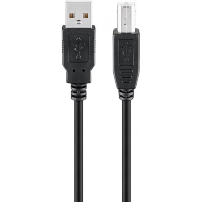 Cablu USB 2.0 HI-SPEED tata tip A - USB 2.0 tata tip B 1m pentru imprimanta 0.48Gbit/s cupru negru 96185 Goobay