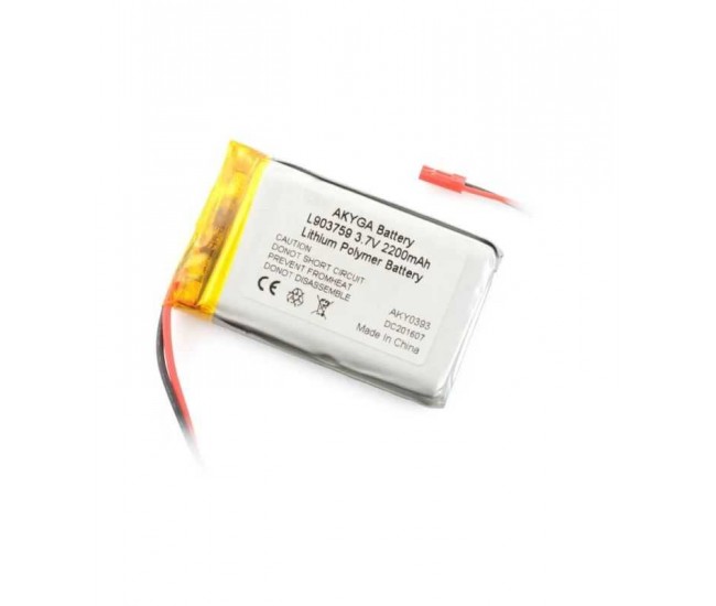 Acumulator Lithium Poliymer 12662 2200mAh 1S 3.7V conector JST-BEC 59x37x9mm AKYGA Battery