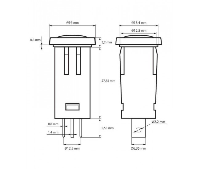 Lumina semnal 230V lumina verde LED 39x12 mm terminal 6.3mm 07920ZO