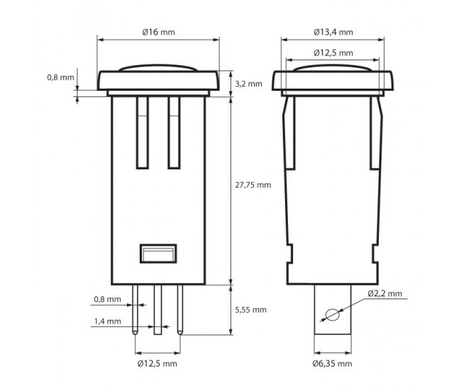 Lumina semnal 12V lumina portocalie LED 39x12 mm terminal 6.3mm 07921NA