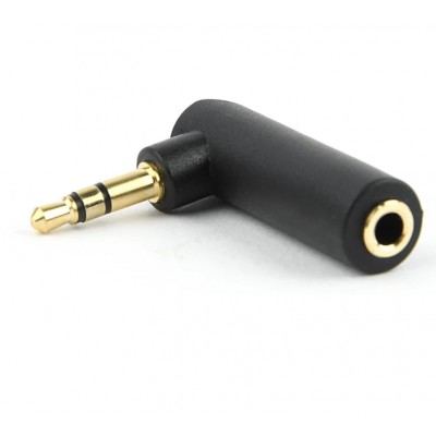 Adaptor audio Jack 3.5 mm Stereo tata in unghi Jack 3.5 mm mama Stereo GEMBIRD A-3.5M-3.5FL