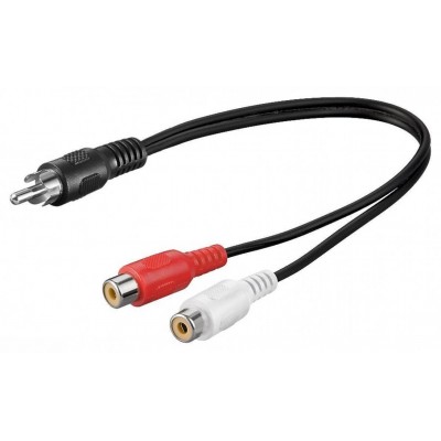 Cablu adaptor RCA tata la 2x RCA mama 0.2m Goobay