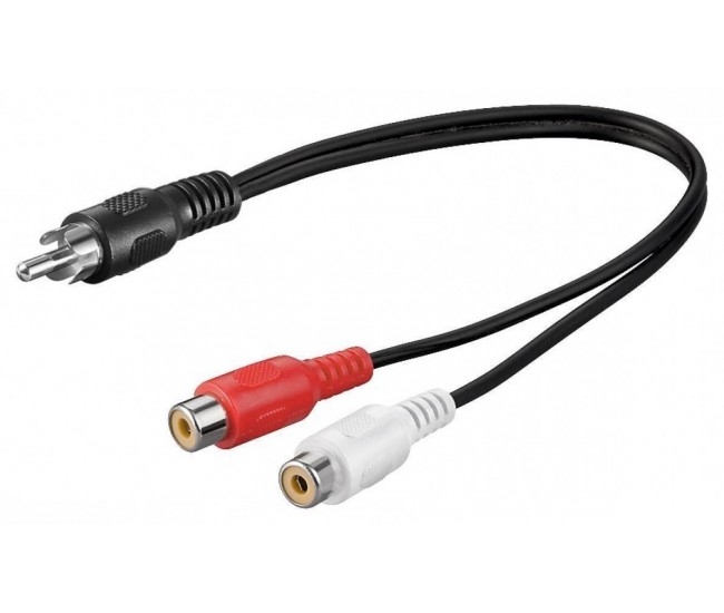 Cablu adaptor RCA tata la 2x RCA mama 0.2m Goobay