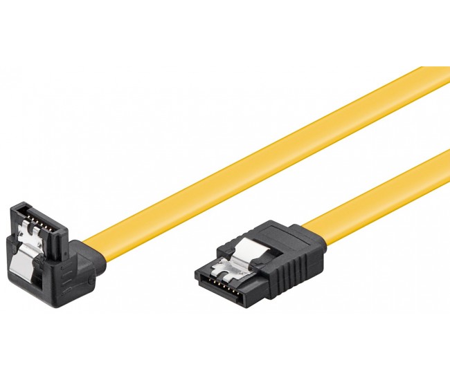 Cablu HDD SATA III - SATA 7 pini 90 grade 0.2m 6GBits Goobay 93946